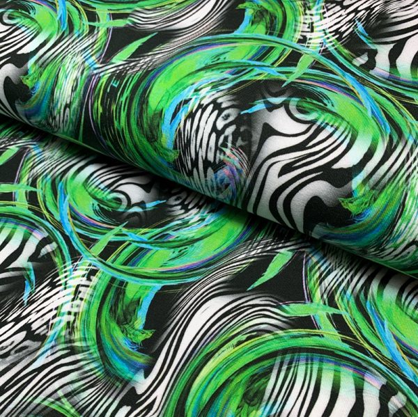Úplet Zebra bubble green digital print