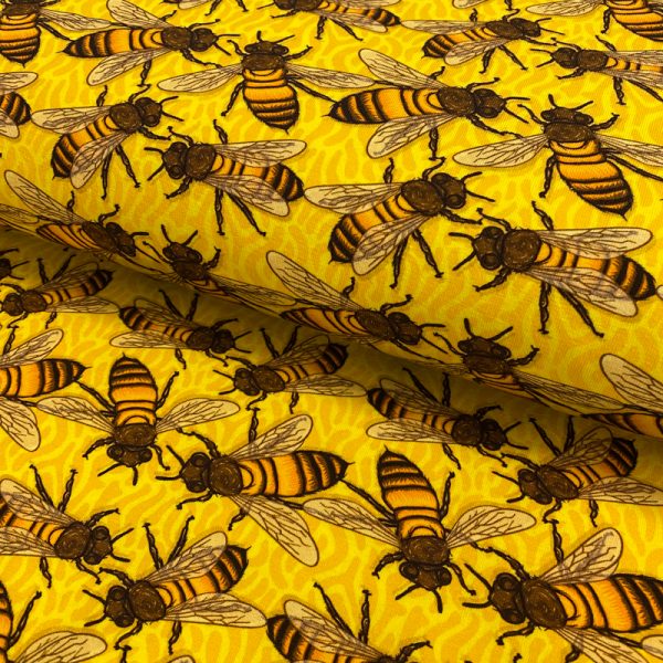 Úplet Bees yellow digital print