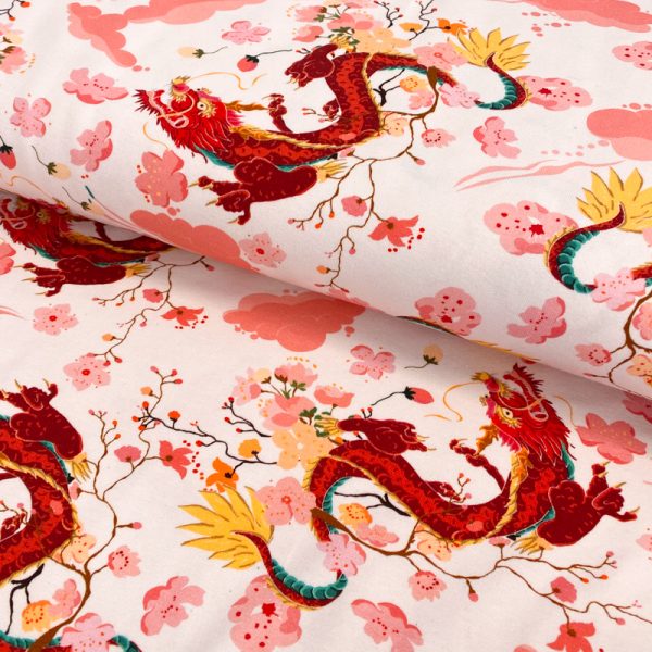 Úplet Chinese dragons digital print