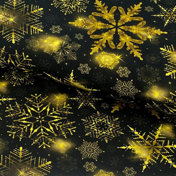 Úplet Golden snowflake digital print