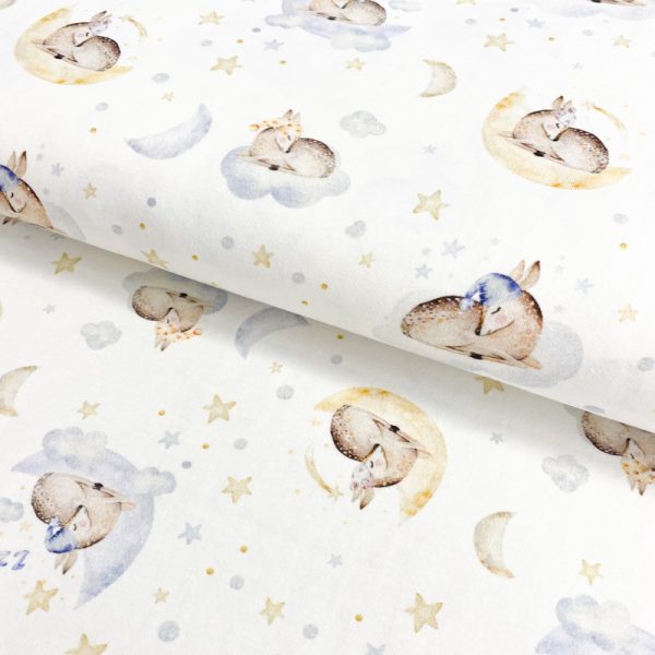 Úplet Snoozy fabrics Cloudy Little deer digital print
