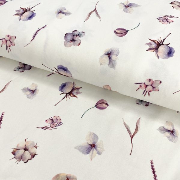 Úplet Snoozy fabrics Cute animals flowers digital print