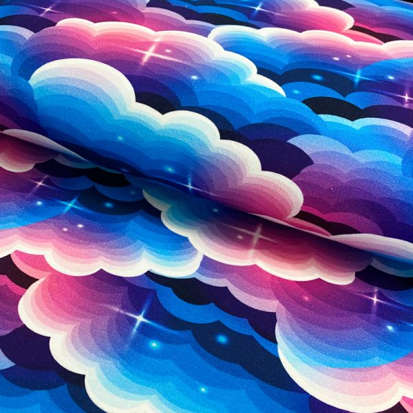 Úplet Wavy clouds digital print