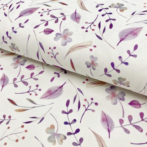 Úplet Blossom leaves purple digital print