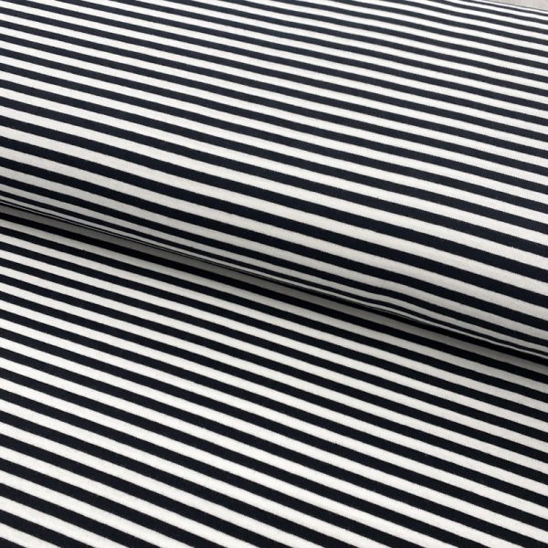 Úplet Jacquard stripe black white digital print