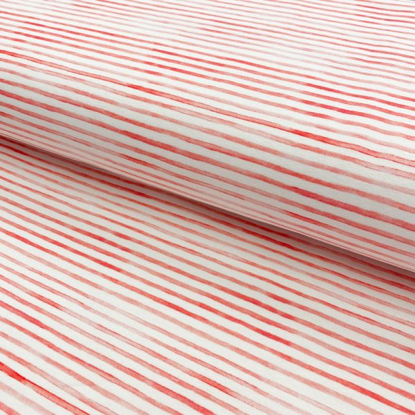 Úplet Snoozy Friends Stripe red digital print