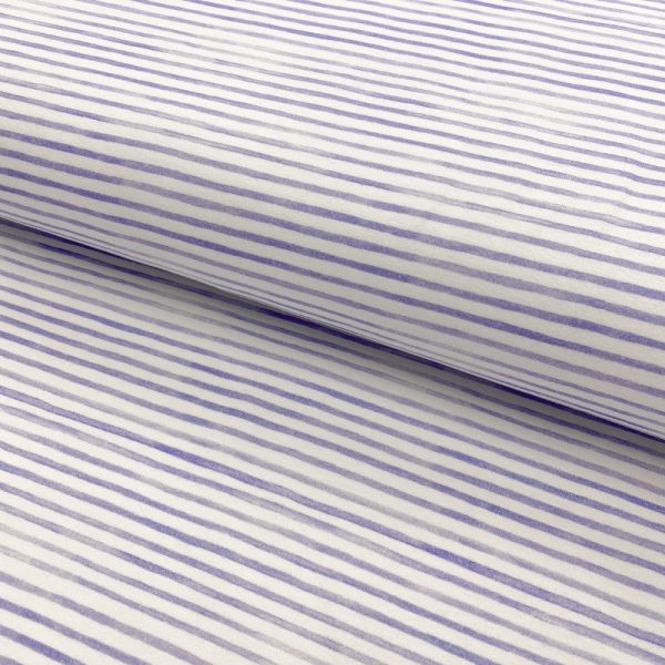 Úplet Snoozy Friends Stripe violet digital print