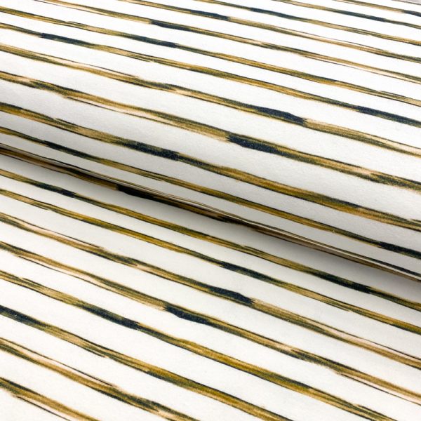 Úplet Snoozy fabrics Friends stripe brown digital print