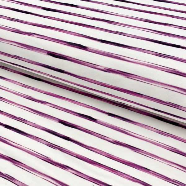 Úplet Snoozy fabrics Friends stripe purple digital print