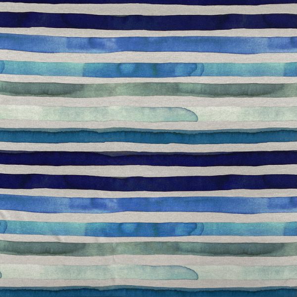 Úplet Stripes light grey/blue digital print