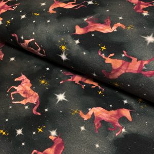 Úplet Sparkling unicorn black digital print