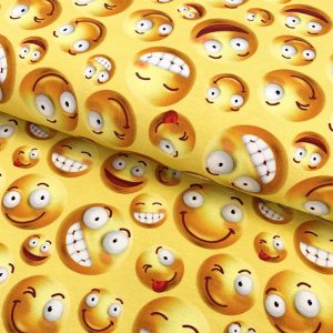 Úplet Fun emoji easy yellow digital print