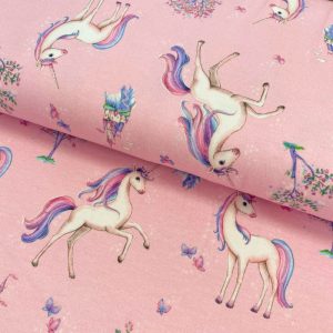 Úplet Unicorn paradise pink digital print