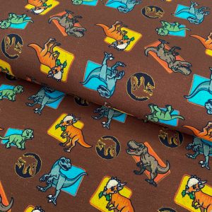 Úplet Jurassic world Characters brown digital print