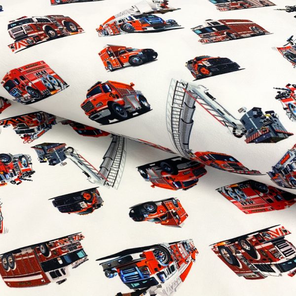 Úplet Toy firetrucks digital print