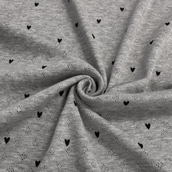 Úplet pointoille Hearts grey melange