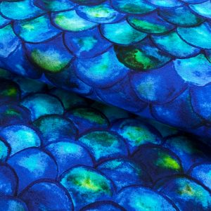 Úplet Dragon scales blue digital print