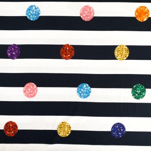 Úplet Colored dots with stripes digital print