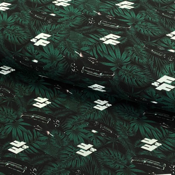 Úplet Fast and Furious Cars dark green digital print