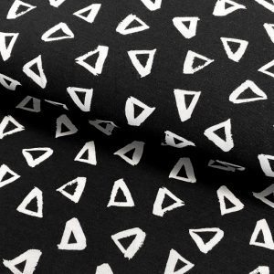 Úplet GOTS Graphic triangles black