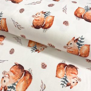 Úplet Snoozy fabrics Squirrel digital print