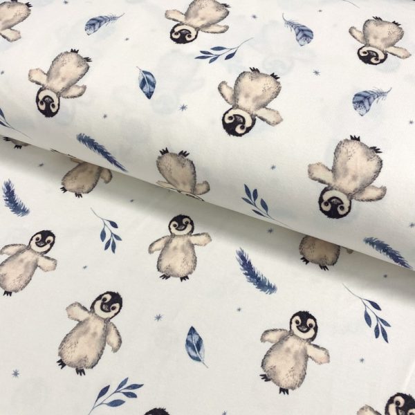 Úplet Snoozy fabrics Winter little penguin digital print