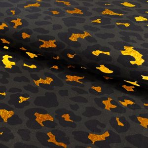 Úplet Golden leopard pattern digital print