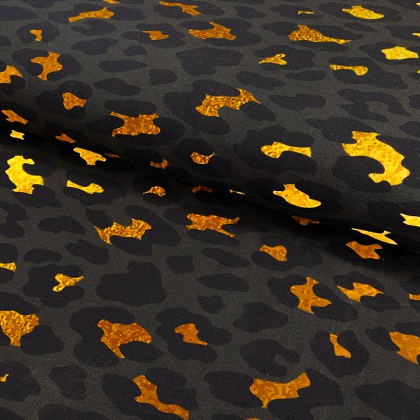 Úplet Golden leopard pattern digital print