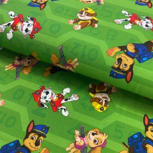 Úplet Paw patrol Characters green digital print