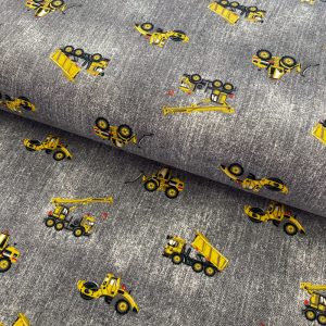 Úplet Jeans construction vehicles grey