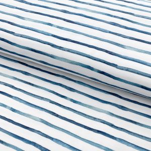 Úplet Snoozy fabrics Friends stripe old blue digital print