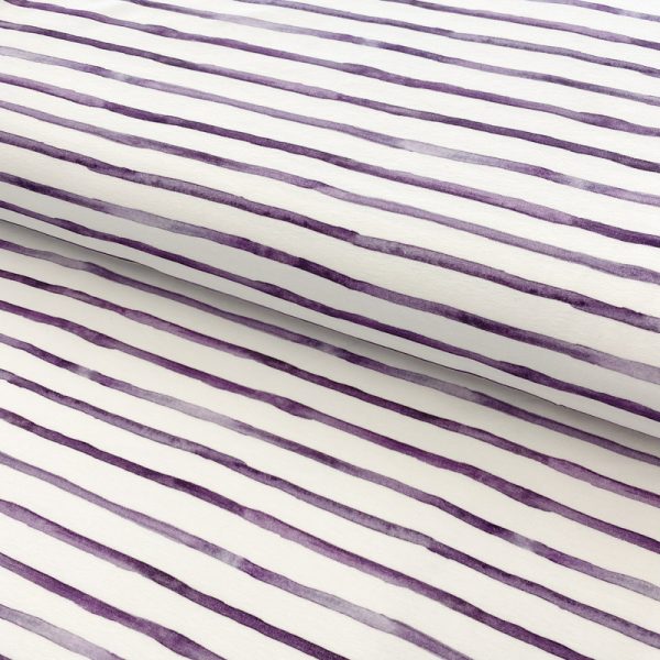 Úplet Snoozy fabrics Friends stripe violet digital print