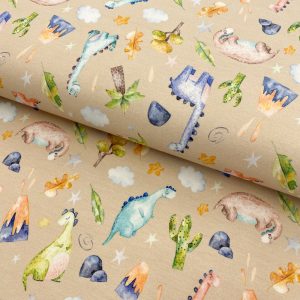 Úplet Snoozy fabrics Bronto beige digital print