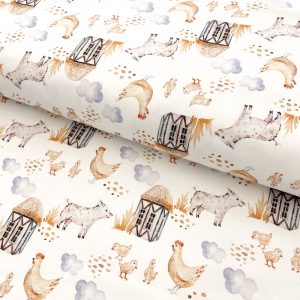 Úplet Snoozy fabrics Farm style Piggy digital print