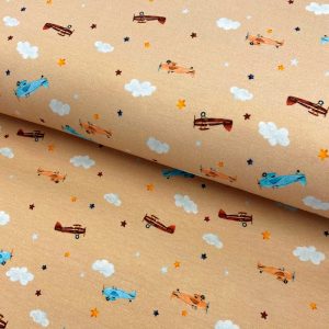 Úplet Snoozy fabrics Plain Aero beige digital print