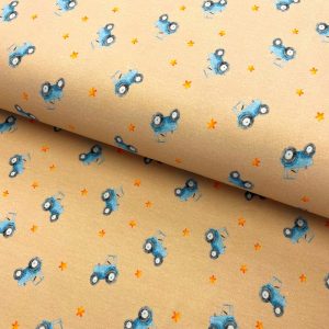 Úplet Snoozy fabrics Plain tractor beige digital print