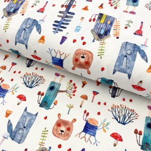 Úplet Snoozy fabrics Playful landscape design C digital print