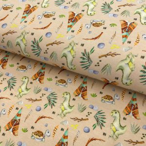 Úplet Snoozy fabrics Rex beige digital print