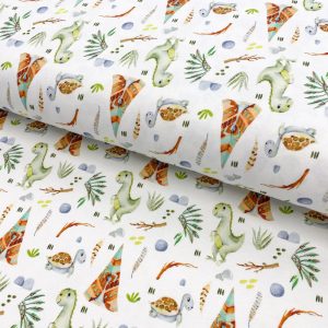 Úplet Snoozy fabrics Rex white digital print