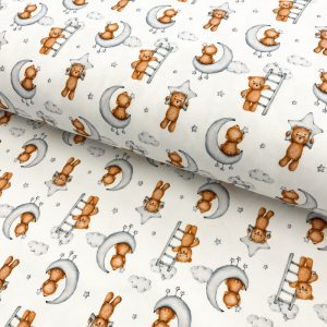 Úplet Snoozy fabrics Sweet dreams hanging bear digital print