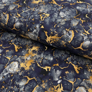 Úplet Marble gold navy grey digital print