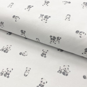 Úplet Animals little panda white digital print